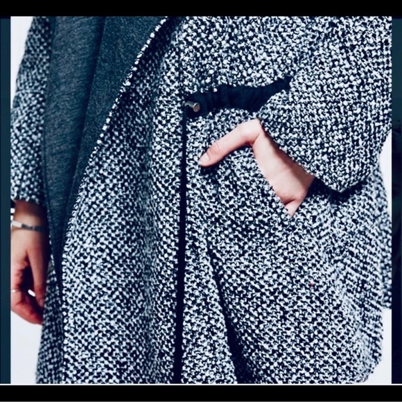 Free People tweed Satellite Image wool blend Swing Coat - Picture 4 of 12